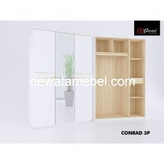 Wardrobe 3 Doors Size 150 - Garvani CONRAD 3P / White Glossy - Mayacamas